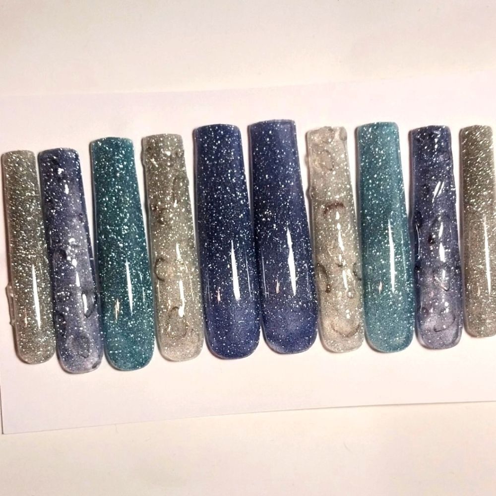 Hand Crafted Custom 10pc 3XL Acrylic presson nails sz Small